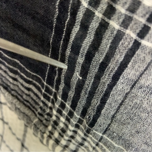 Anthropologie Floreat Womens Plaid Beaded Embroidered Boho Tunic Top Sz Medium - Picture 10 of 13